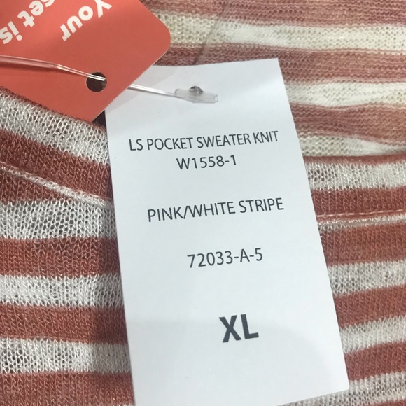 BNWT WANTABLE Long Sleeve Pocket Sweater Top, XL - Picture 3 of 7